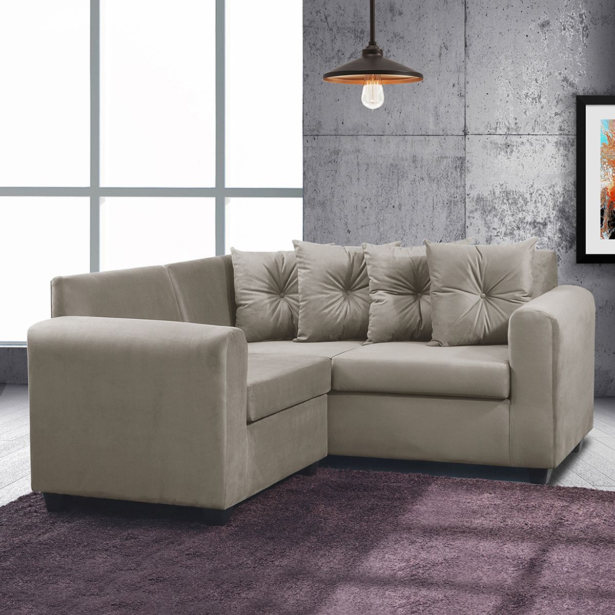 MASEL - Seccional Esquinero Recife  Felpa Beige 160x160x78.