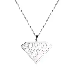 TODOJOYAS - Collar Super Mama Acero Plateado