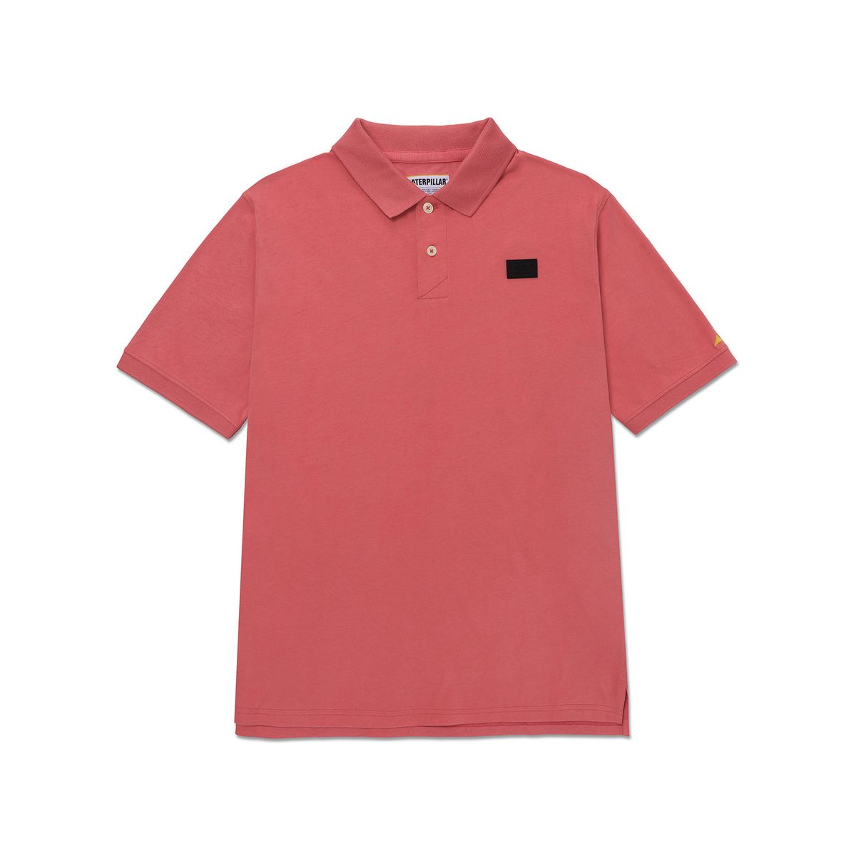 CAT - Polera Polo Manga Corta Hombre Logo Café Claro CAT
