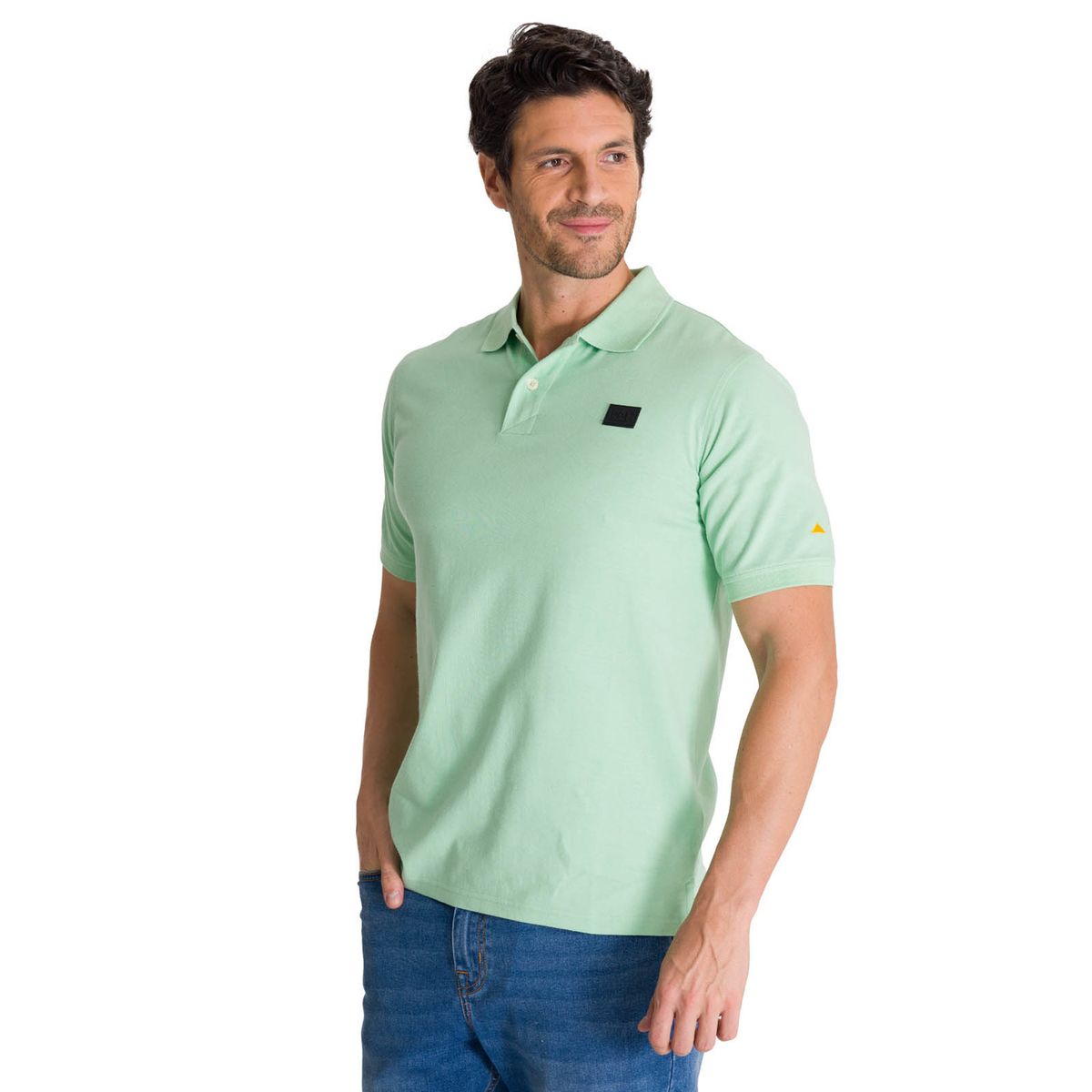 CAT - Polera Polo Manga Corta Hombre Logo Verde CAT