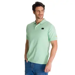 CAT - Polera Polo Manga Corta Hombre Logo Verde