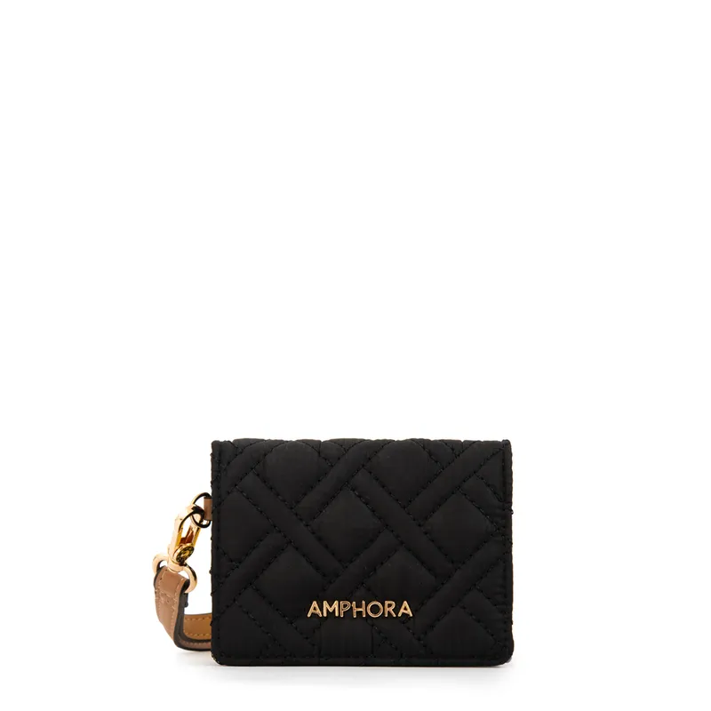 AMPHORA - Tarjetero con bolsillo interior pequeña gambia negro