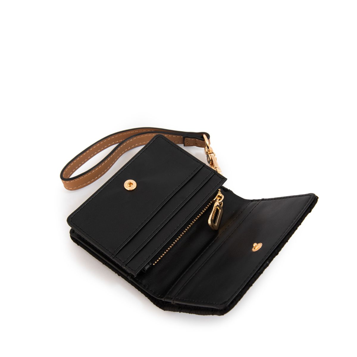 AMPHORA - Tarjetero con bolsillo interior gambia pequeña negro