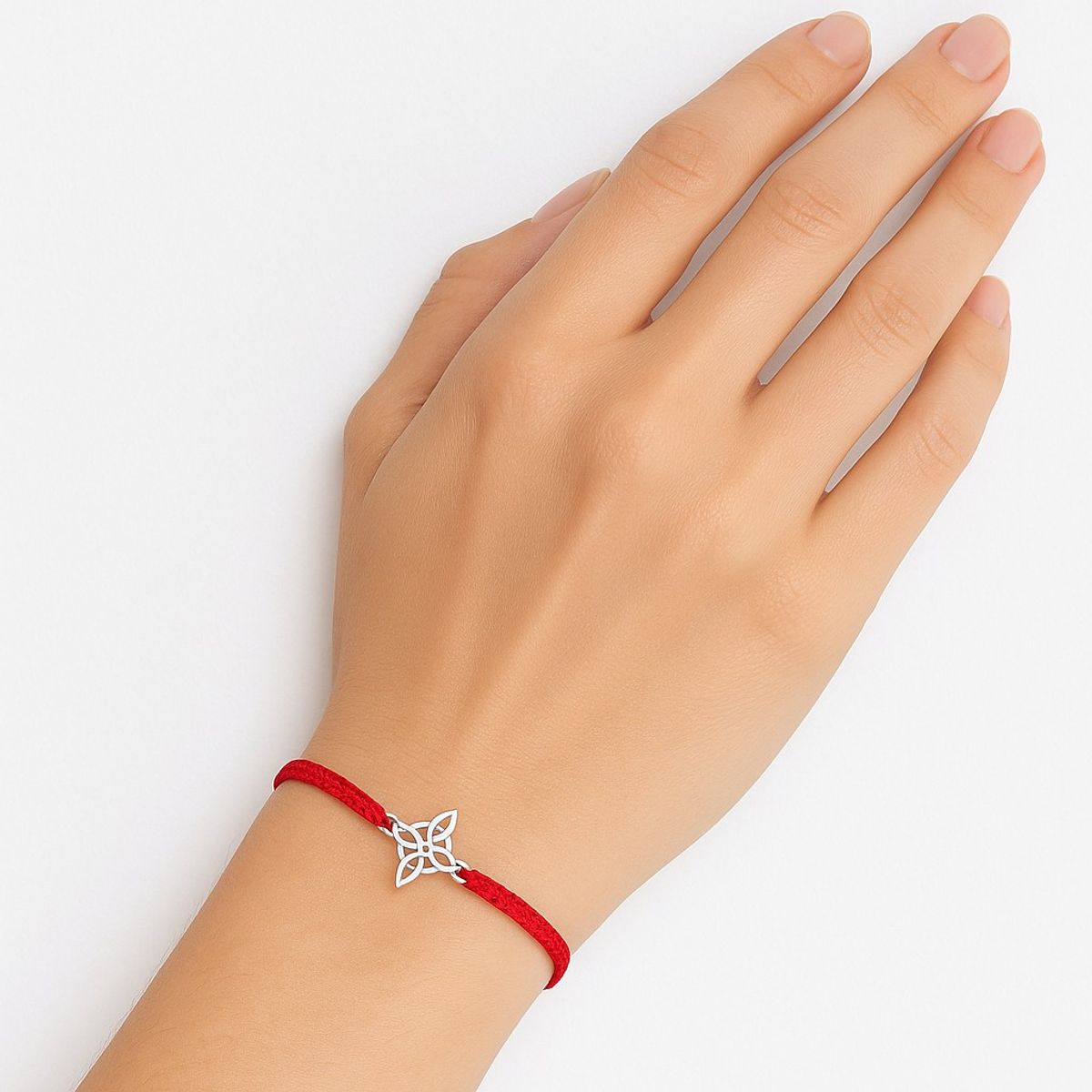 TODOJOYAS - Pulsera Plata 925 Nudo de Bruja Hilo Rojo Trenzado