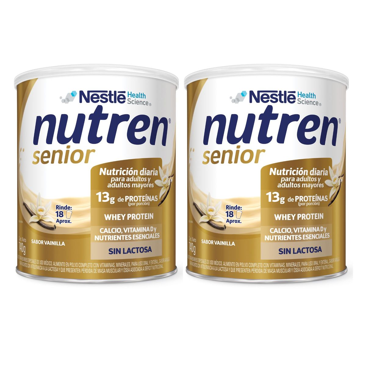 NUTREN - Pack 2x Nutren Senior Vainilla 740g
