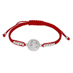TODOJOYAS - Pulsera Plata 925 San Benito Hilo Rojo Bolitas Trenzado