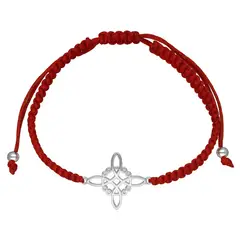 TODOJOYAS - Pulsera Plata 925 Nudo de Bruja Hilo Rojo Circones Trenzado