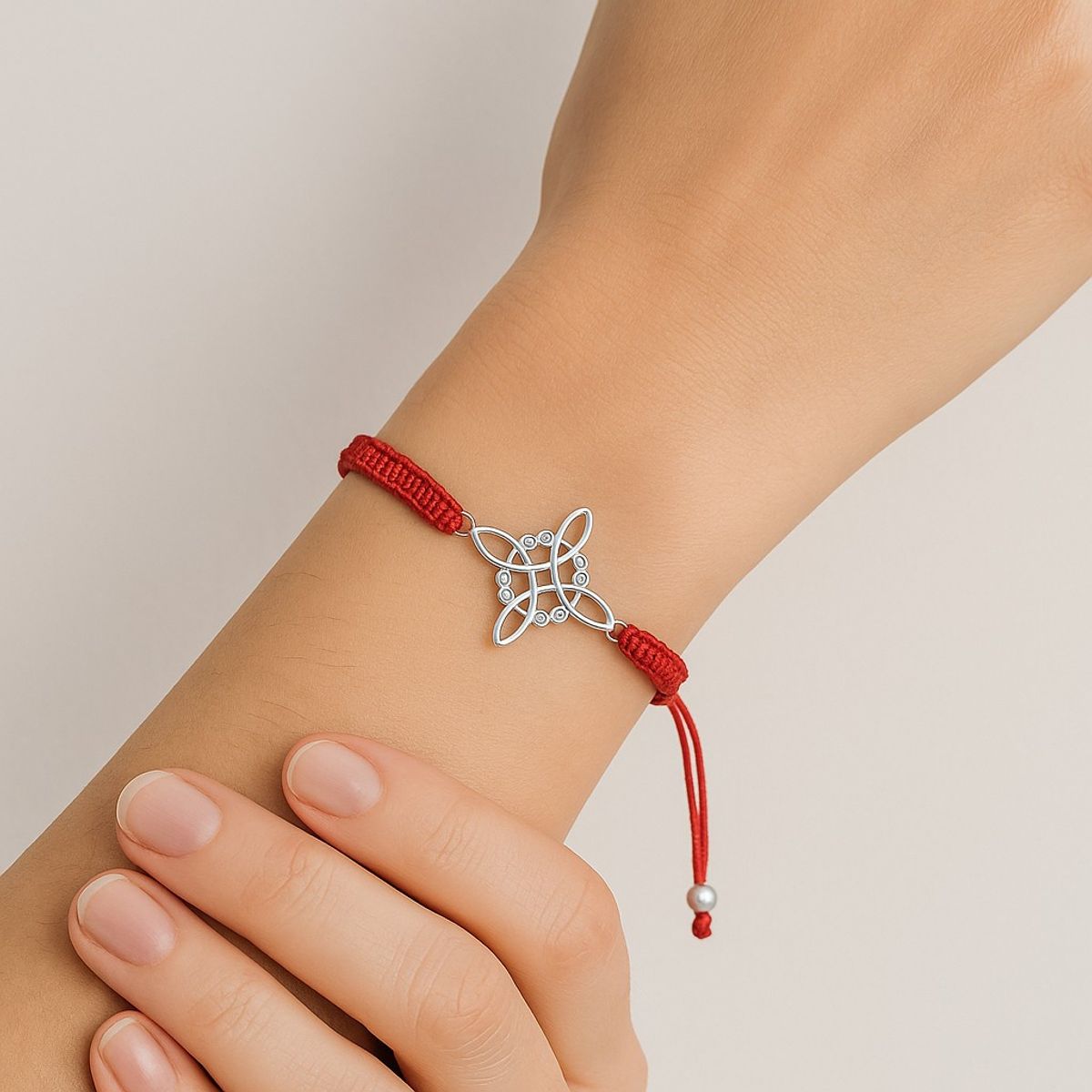 TODOJOYAS - Pulsera Plata 925 Nudo de Bruja Hilo Rojo Circones Trenzado