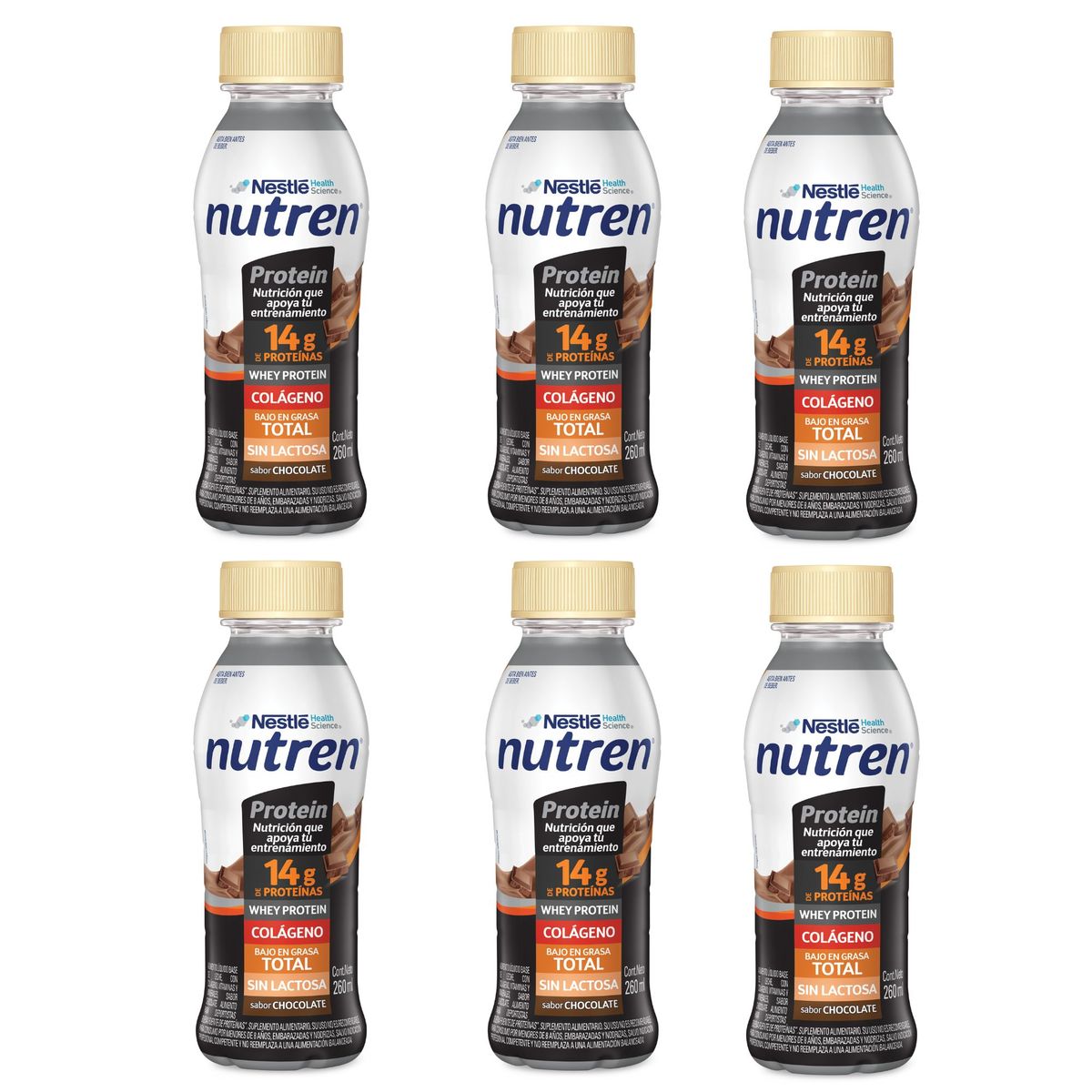 NUTREN - Nutren Proteín Chocolate Botella 260ml Pack X6