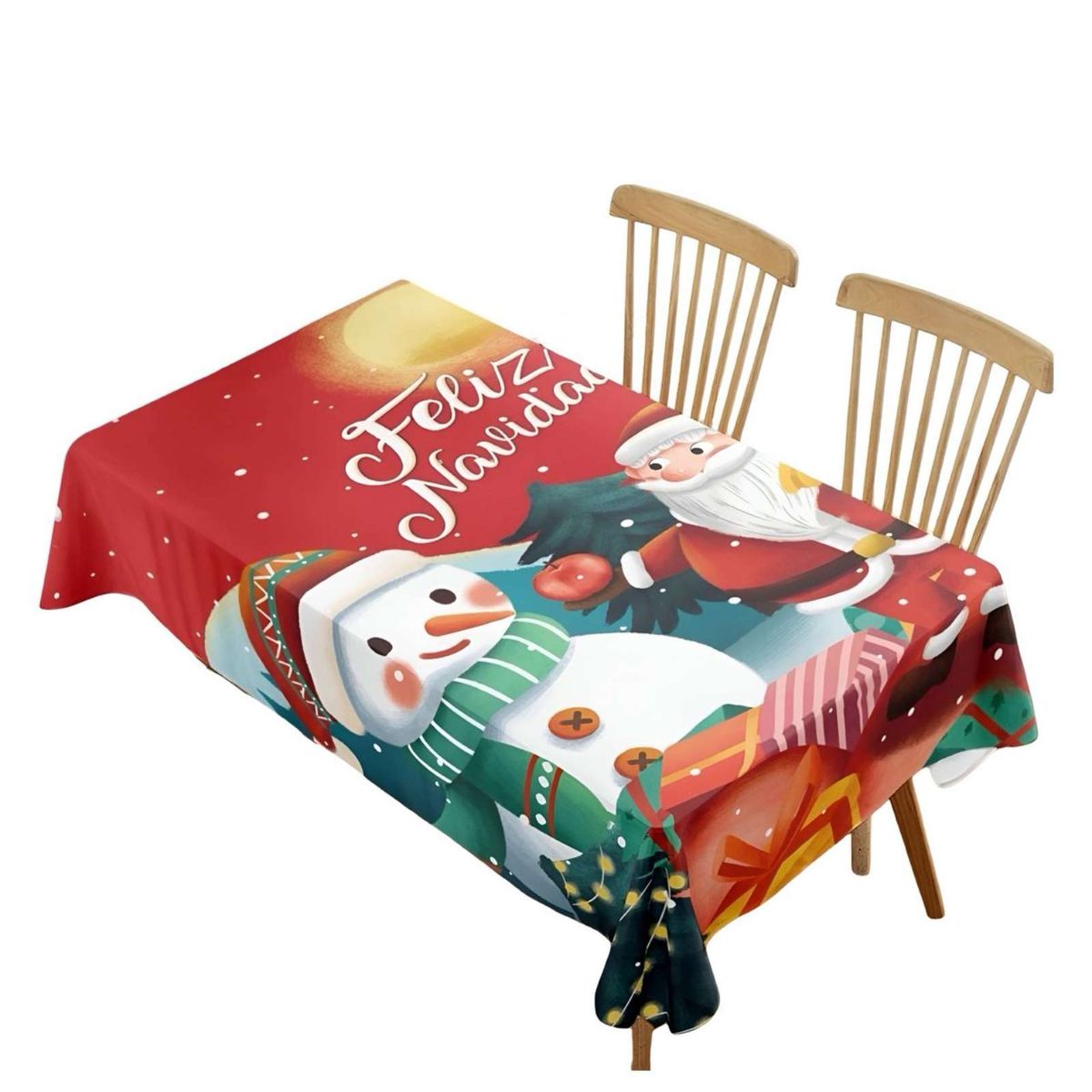 GENERICO - MANTEL DE NAVIDAD ANTIMANCHAS MUÑECO DE NIEVE