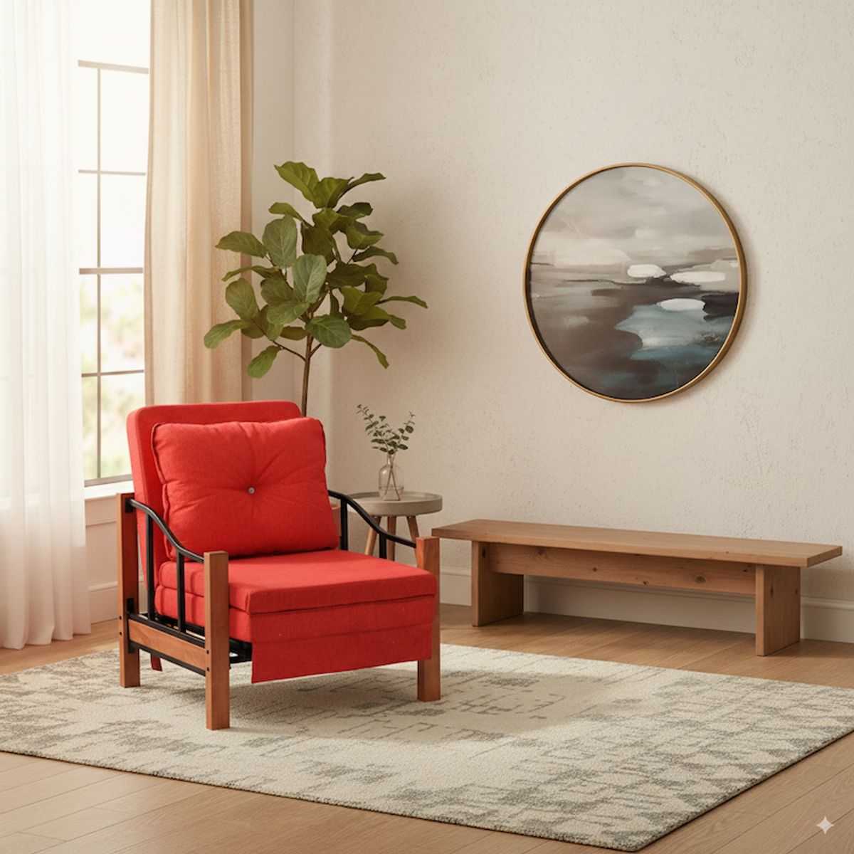 RECUTEX - SILLON CAMA RANCO ROJO