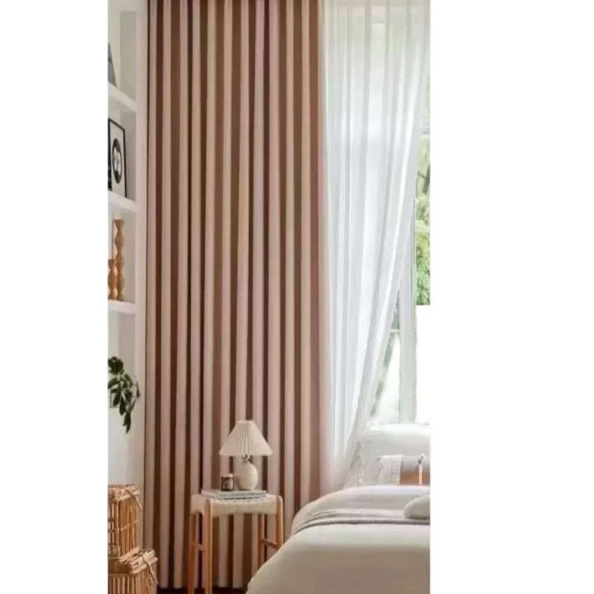 GENERICO - CORTINA LIVING DORMITORIO CON ARGOLLA ROSA