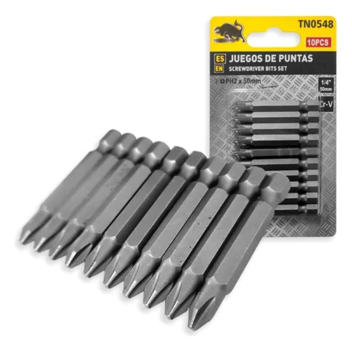 DELTA - Puntas Phillips Ph2 Punta Magnetica Hexagonal 14 50mm 10pcs