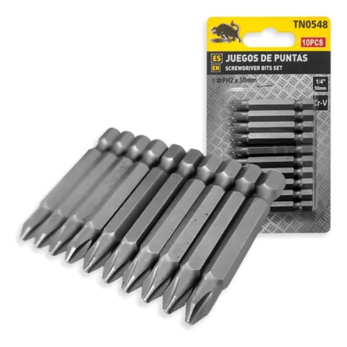 DELTA - Puntas Phillips Ph2 Punta Magnetica Hexagonal 14 50mm 10pcs