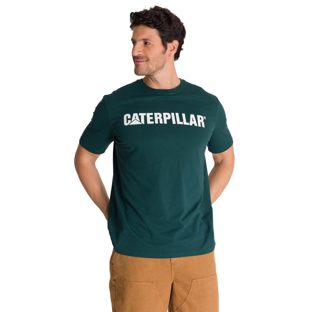 CAT - Polera Manga Corta Hombre Verde Logoerpillar CAT