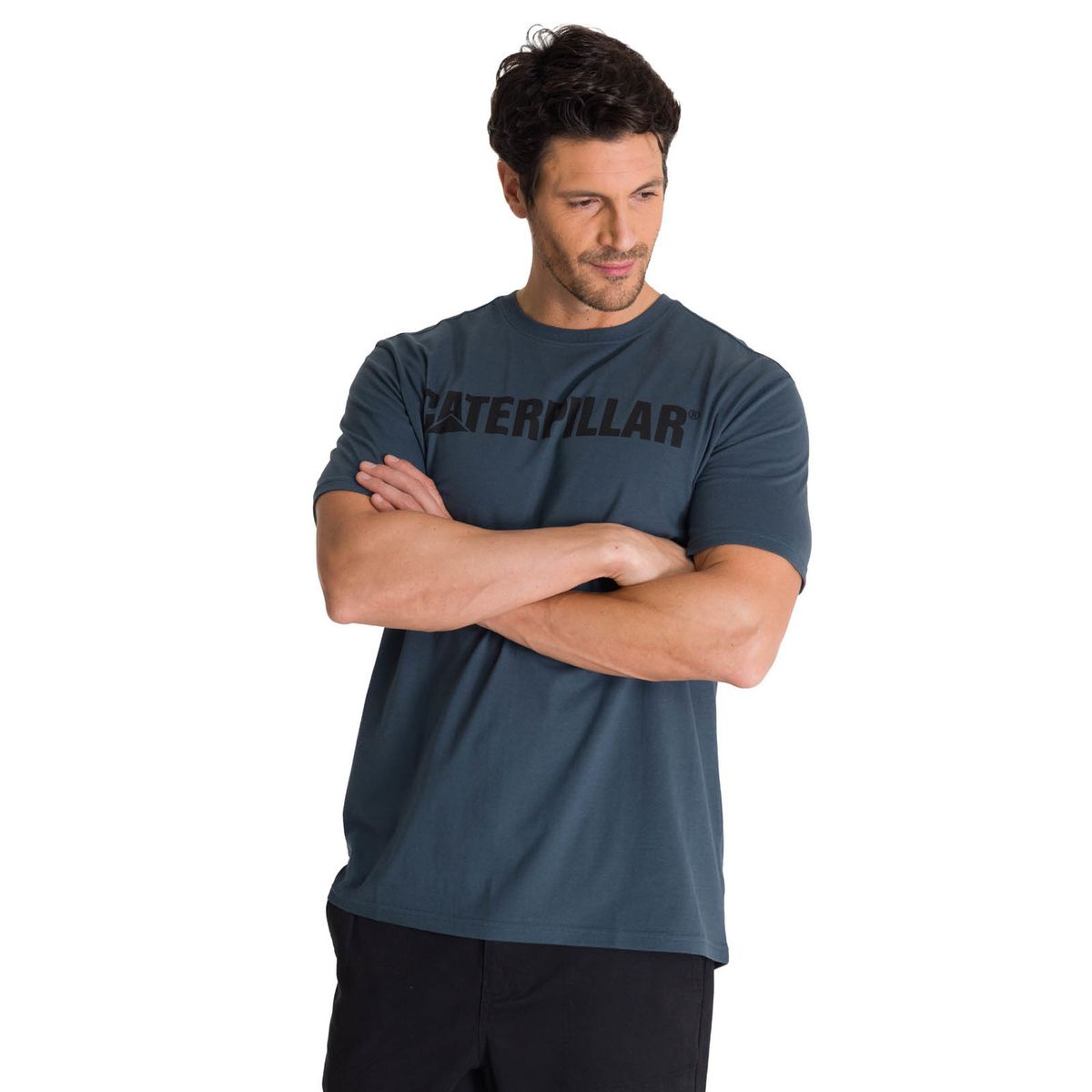 CAT - Polera Manga Corta Hombre Logoerpillar Azul CAT