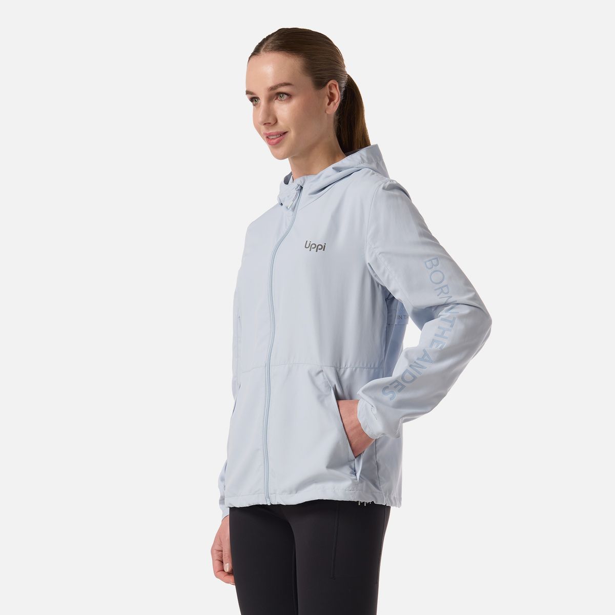 LIPPI - Chaqueta Mujer Nightfall Windbreaker Hoody Jacket Celeste Lippi