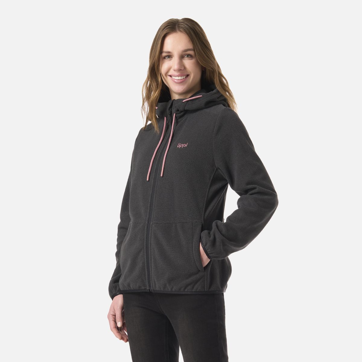 LIPPI - Polar Mujer Stripes Nano-F Full Zip Hoody Negro Lippi