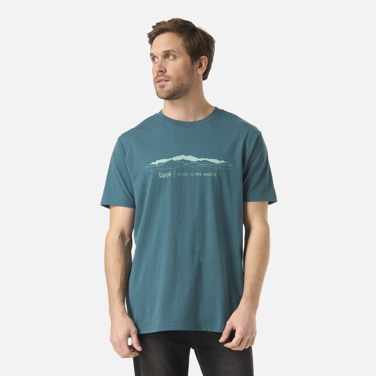 LIPPI - Polera Hombre Logo Lippi Front Print T-Shirt Petroleo Oscuro Lippi