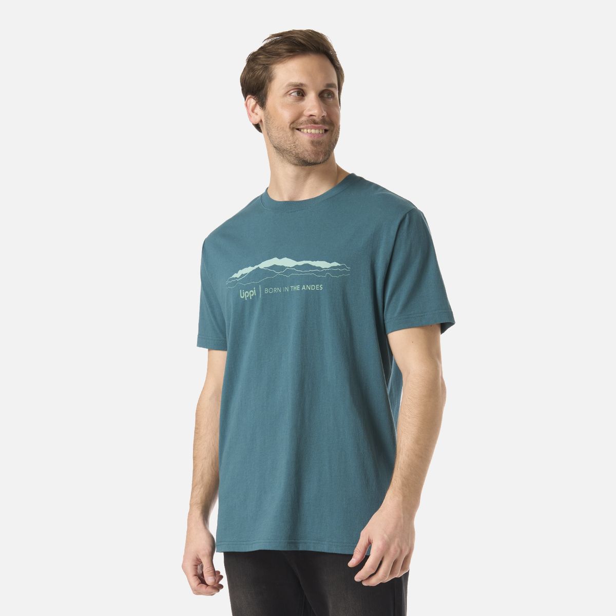 LIPPI - Polera Hombre Logo Lippi Front Print T-Shirt Petroleo Oscuro Lippi