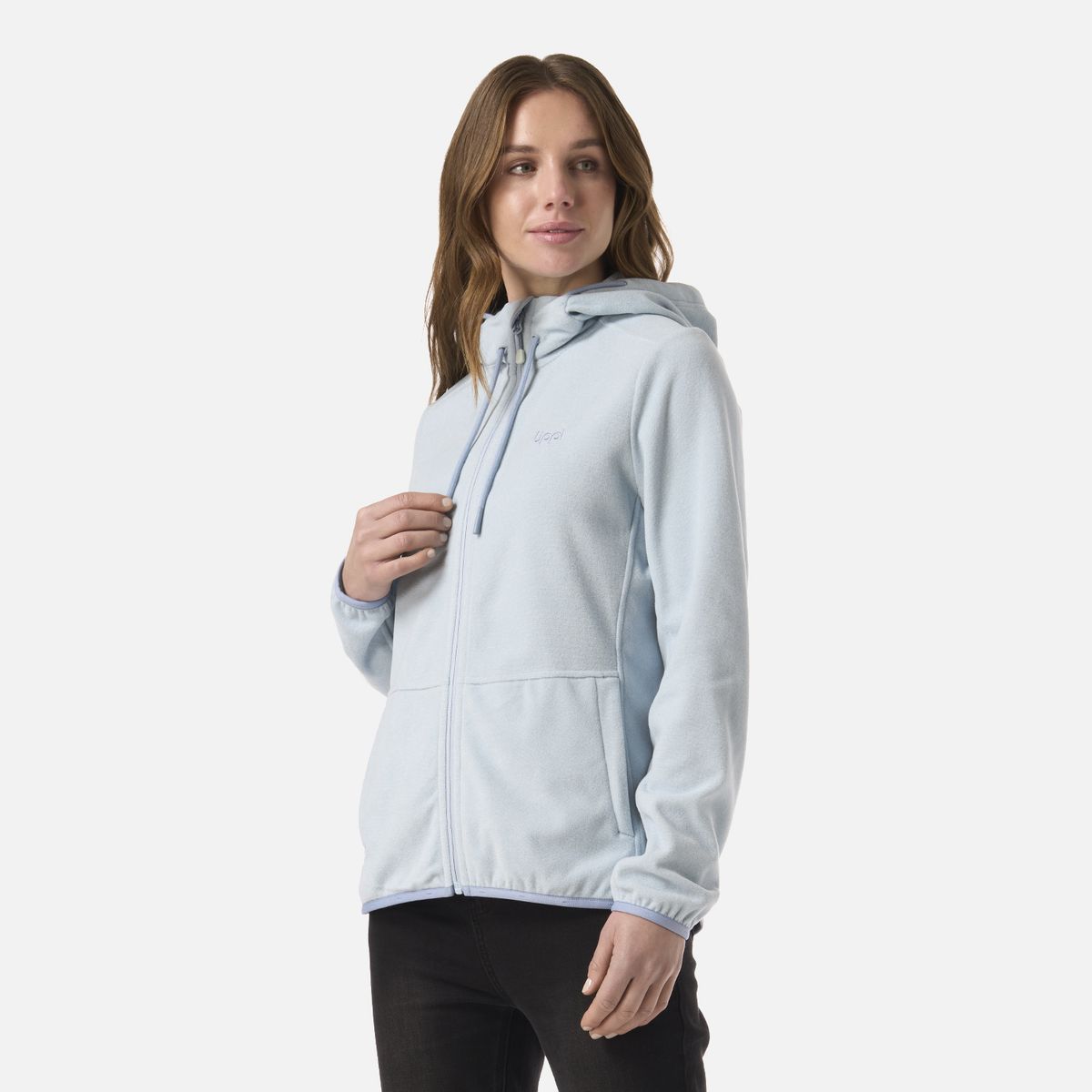 LIPPI - Polar Mujer Stripes Nano-F Full Zip Hoody Celeste Lippi