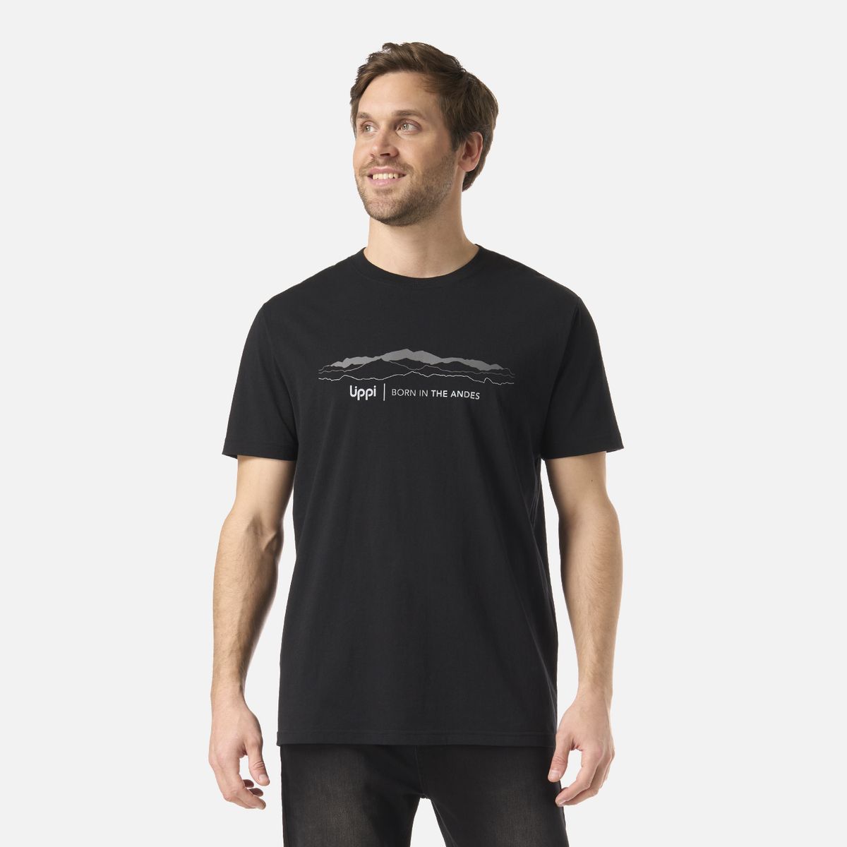 LIPPI - Polera Hombre Logo Lippi Front Print T-Shirt Negro Lippi