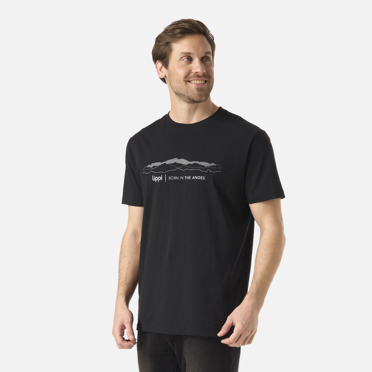 LIPPI - Polera Hombre Logo Lippi Front Print T-Shirt Negro Lippi