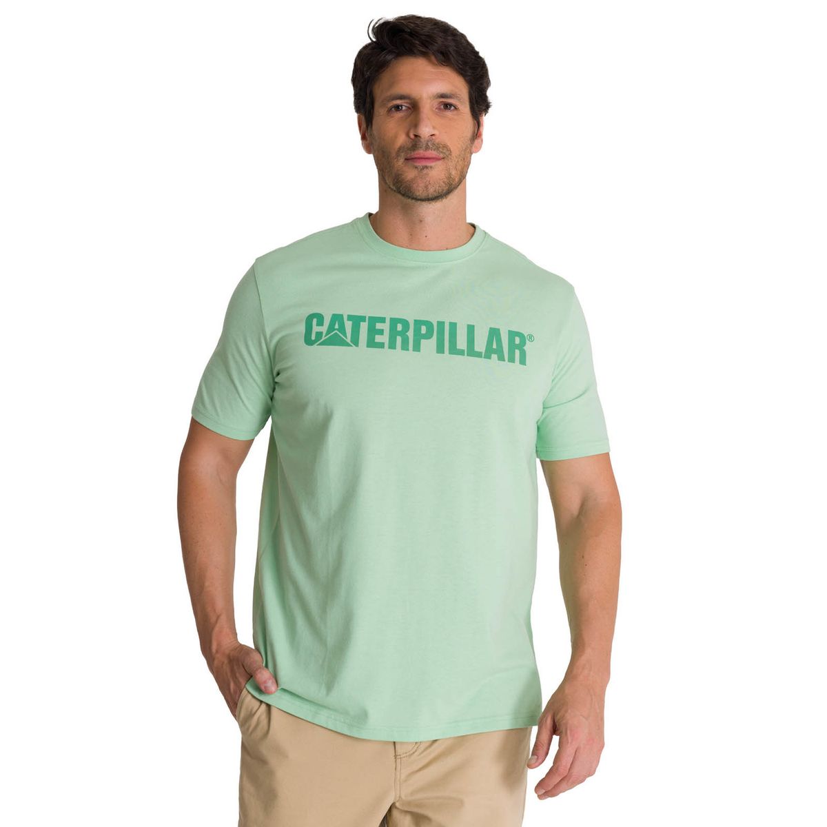 CAT - Polera Manga Corta Hombre Logoerpillar Verde CAT