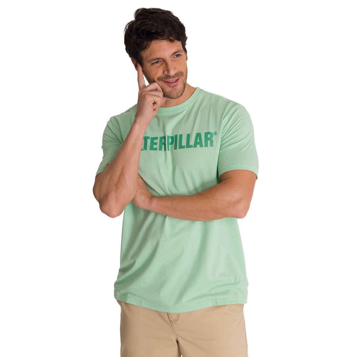CAT - Polera Manga Corta Hombre Logoerpillar Verde CAT