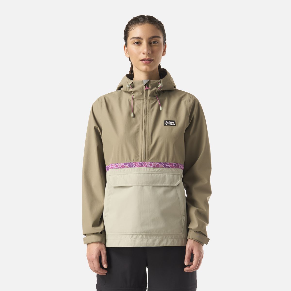 HAKA HONU - Chaqueta Mujer Viento Norte 14 Zip Verde Oliva Haka Honu