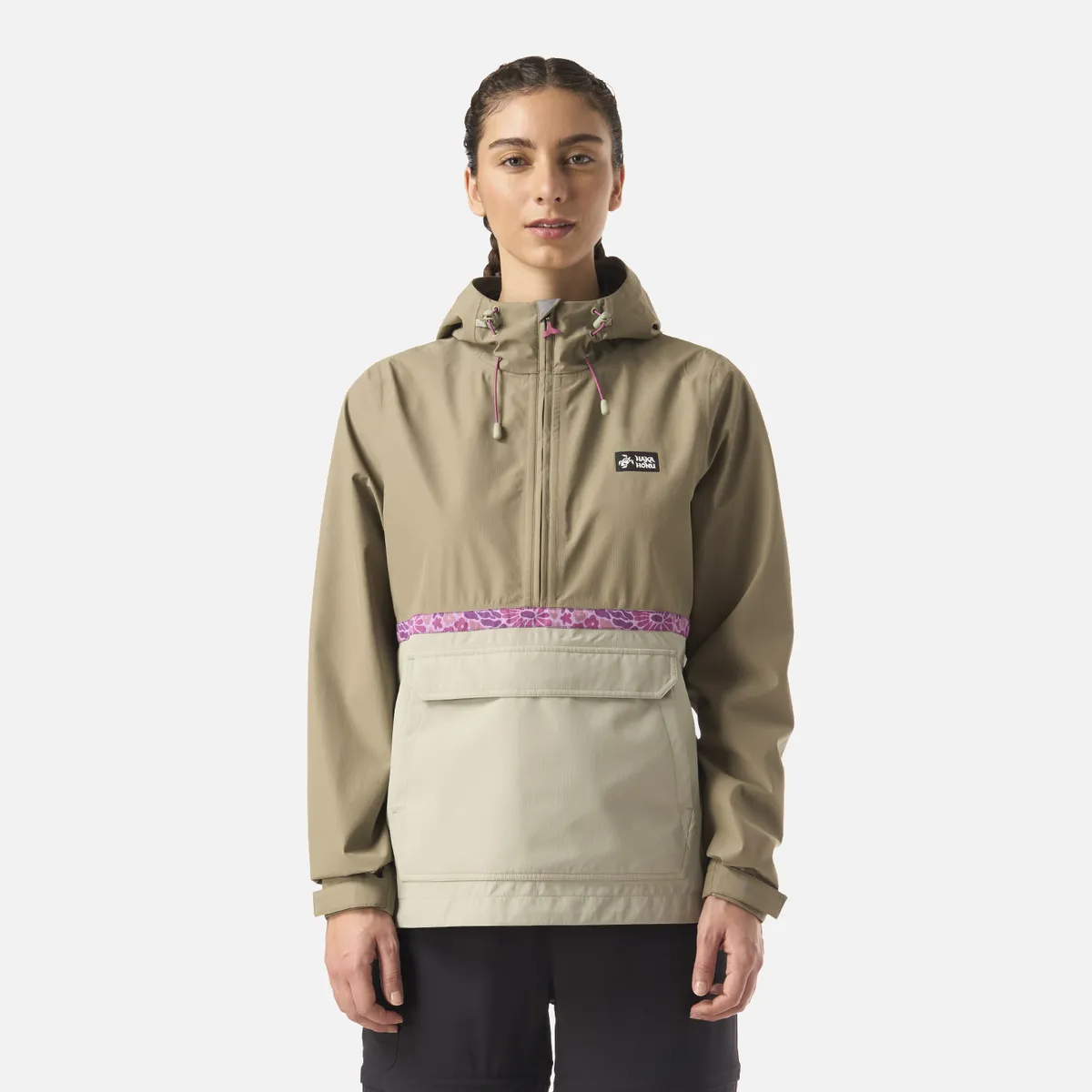 HAKA HONU - Chaqueta Mujer Viento Norte 14 Zip Verde Oliva Haka Honu
