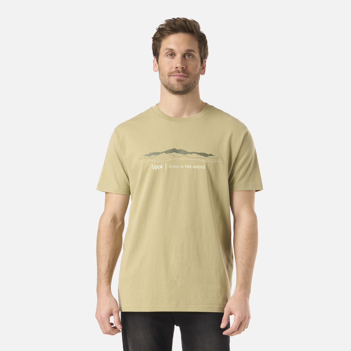 LIPPI - Polera Hombre Logo Lippi Front Print T-Shirt Verde Oliva Lippi