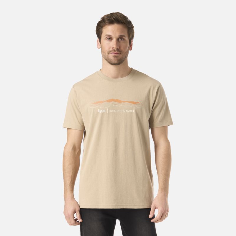 LIPPI - Polera Hombre Logo Lippi Front Print T-Shirt Beige Lippi