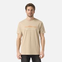 Polera Hombre Logo Front Print T-Shirt Beige