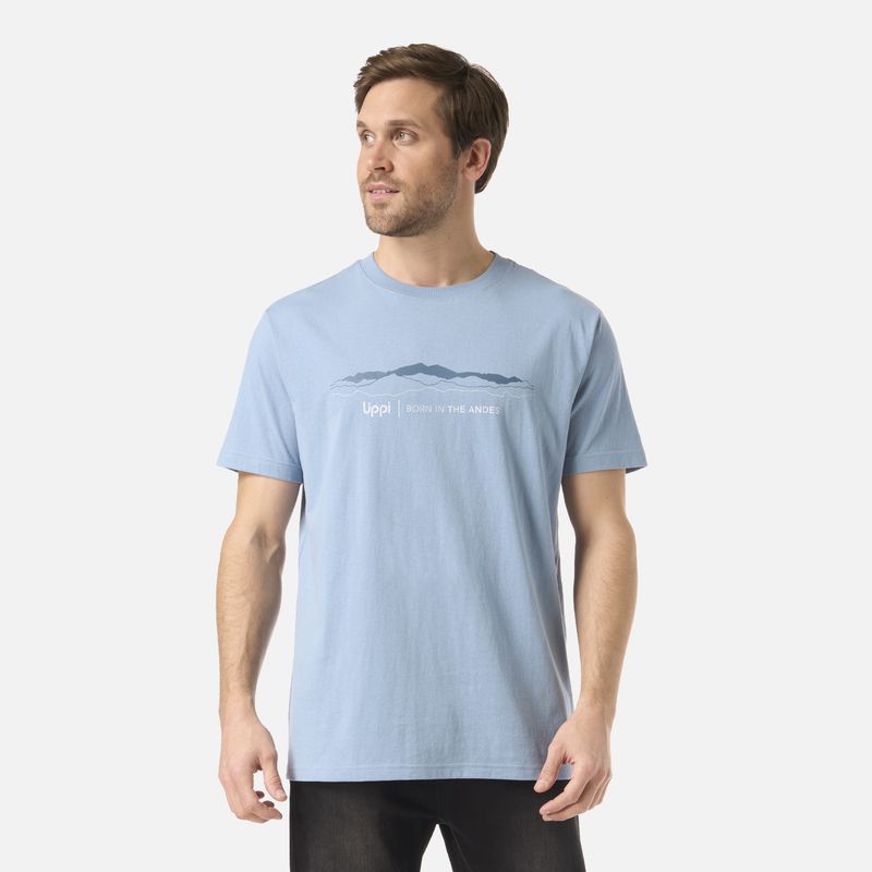 LIPPI - Polera Hombre Logo Lippi Front Print T-Shirt Azul Piedra Lippi