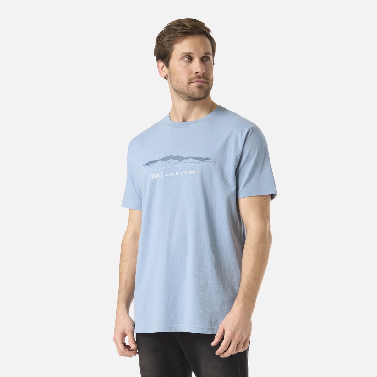 LIPPI - Polera Hombre Logo Lippi Front Print T-Shirt Azul Piedra Lippi