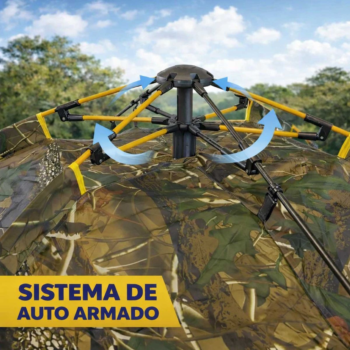 GENERICO - Carpa Camping Automática 4 Personas Resistente Exterior Camuflaje