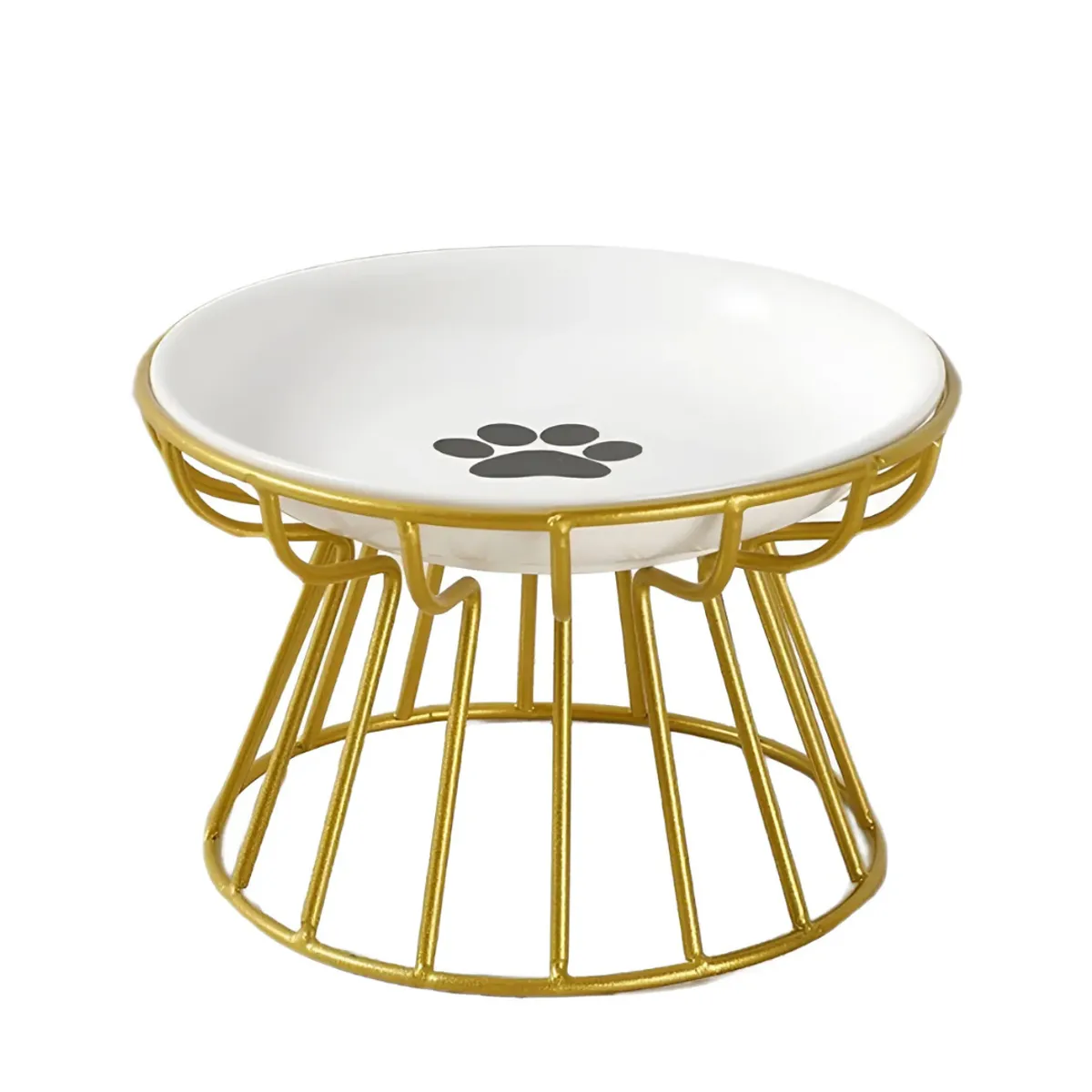 GENERICO - Plato Elevado Ceramica Estilo Europeo Para Mascota Huellas