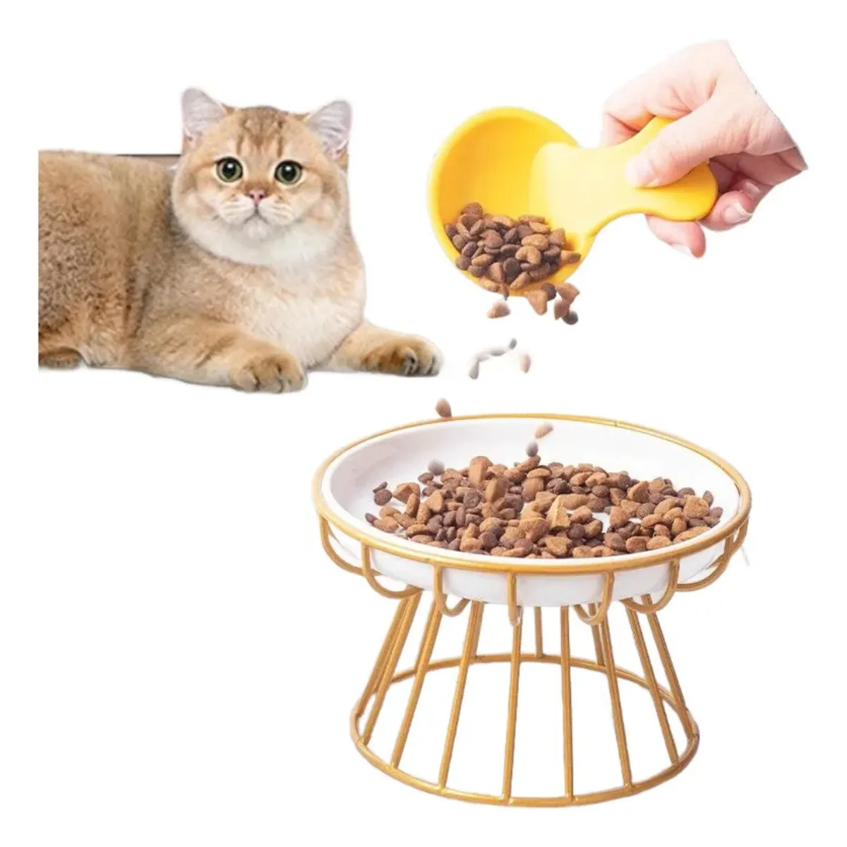 GENERICO - Plato Elevado Ceramica Estilo Europeo Para Mascota Huellas