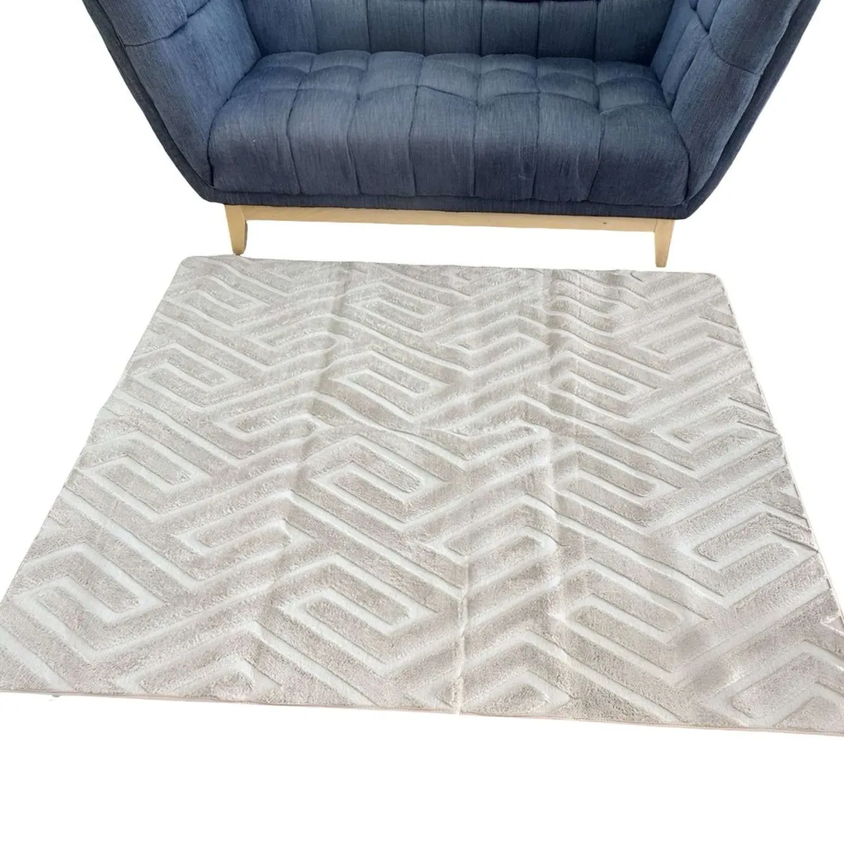 GENERICO - ALFOMBRA DECORATIVA DISEÑO ELEGANTE 160X200CM BEIGE CLARO.