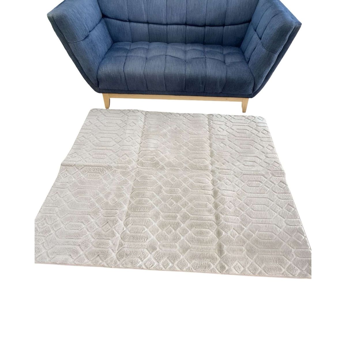 GENERICO - ALFOMBRA DECORATIVA DISEÑO ELEGANTE 160X200CM BEIGE
