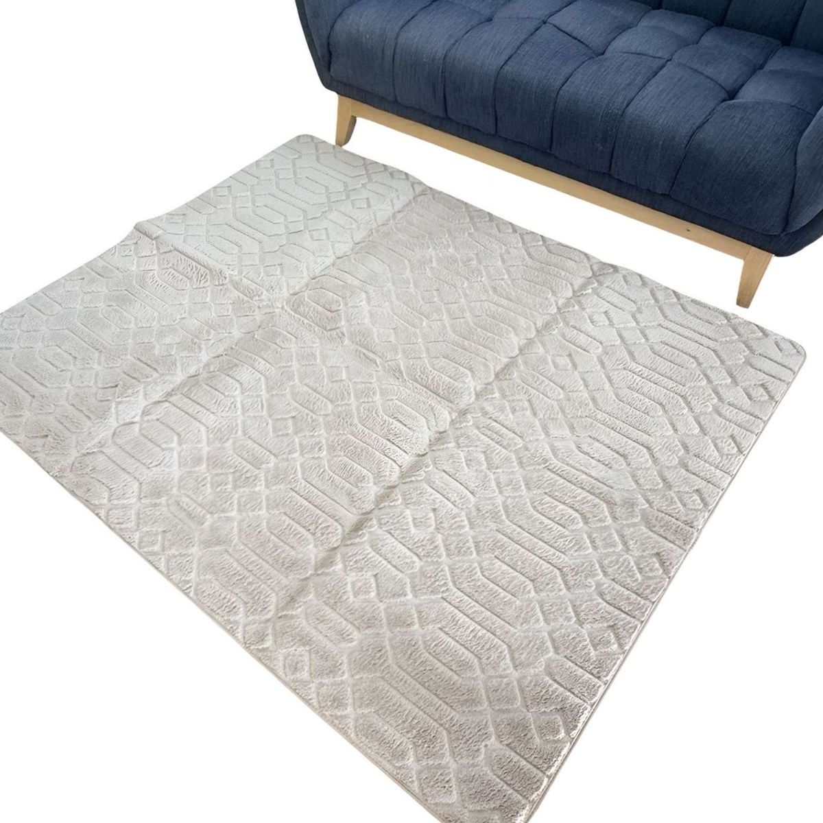 GENERICO - ALFOMBRA DECORATIVA DISEÑO ELEGANTE 160X200CM BEIGE