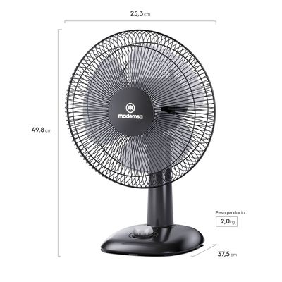 Imagen 2 del producto Ventilador Sobremesa 40W 3 Velocidades 30,5 cm DFM12