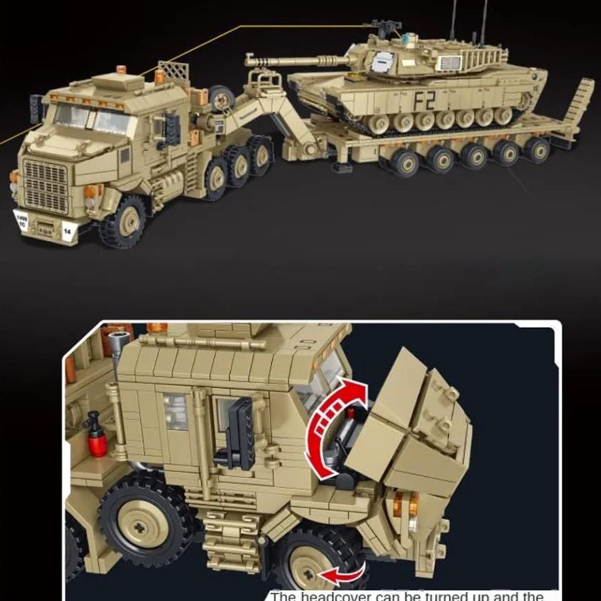 SLUBAN - Camion Armable Oshkosh M1070 + Tanque M1A2 Abrams US ARMY