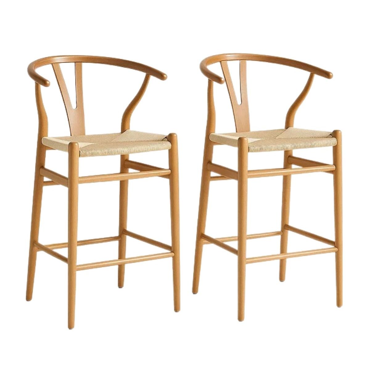 HABITA2 CHILE - Pack 2 Taburete Wish de Madera Natural – 75 cm