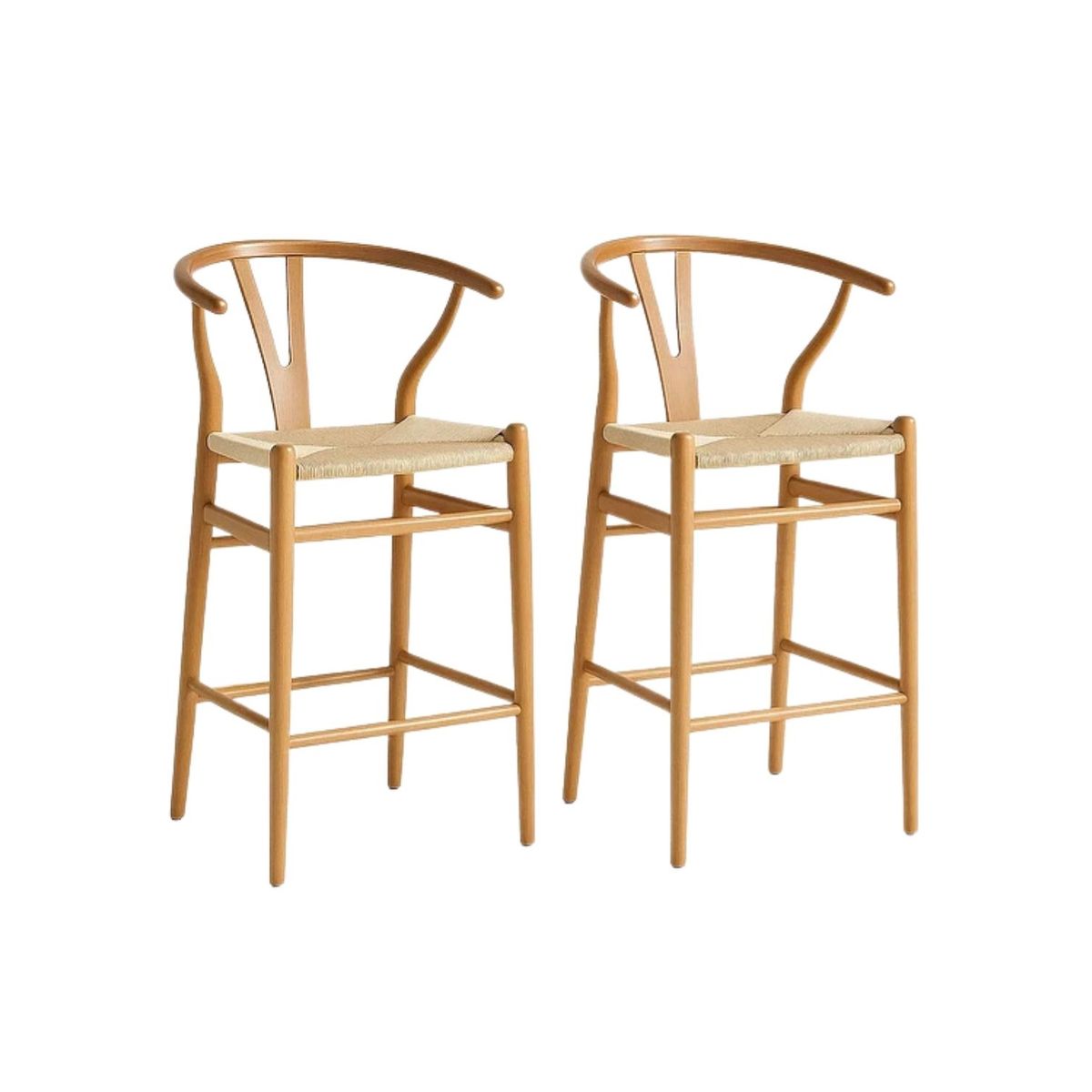 HABITA2 CHILE - Pack 2 Taburete Wish de Madera Natural – 75 cm