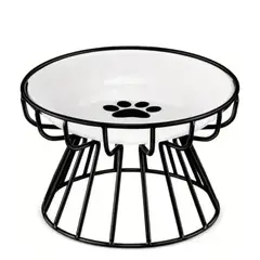 GENERICO - Plato Elevado Ceramica Estilo Europeo Para Mascota Negro