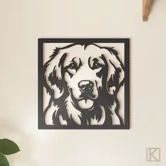 GENERICO - Cuadro Decorativo de Perro Golden Retriever 30x30 cm