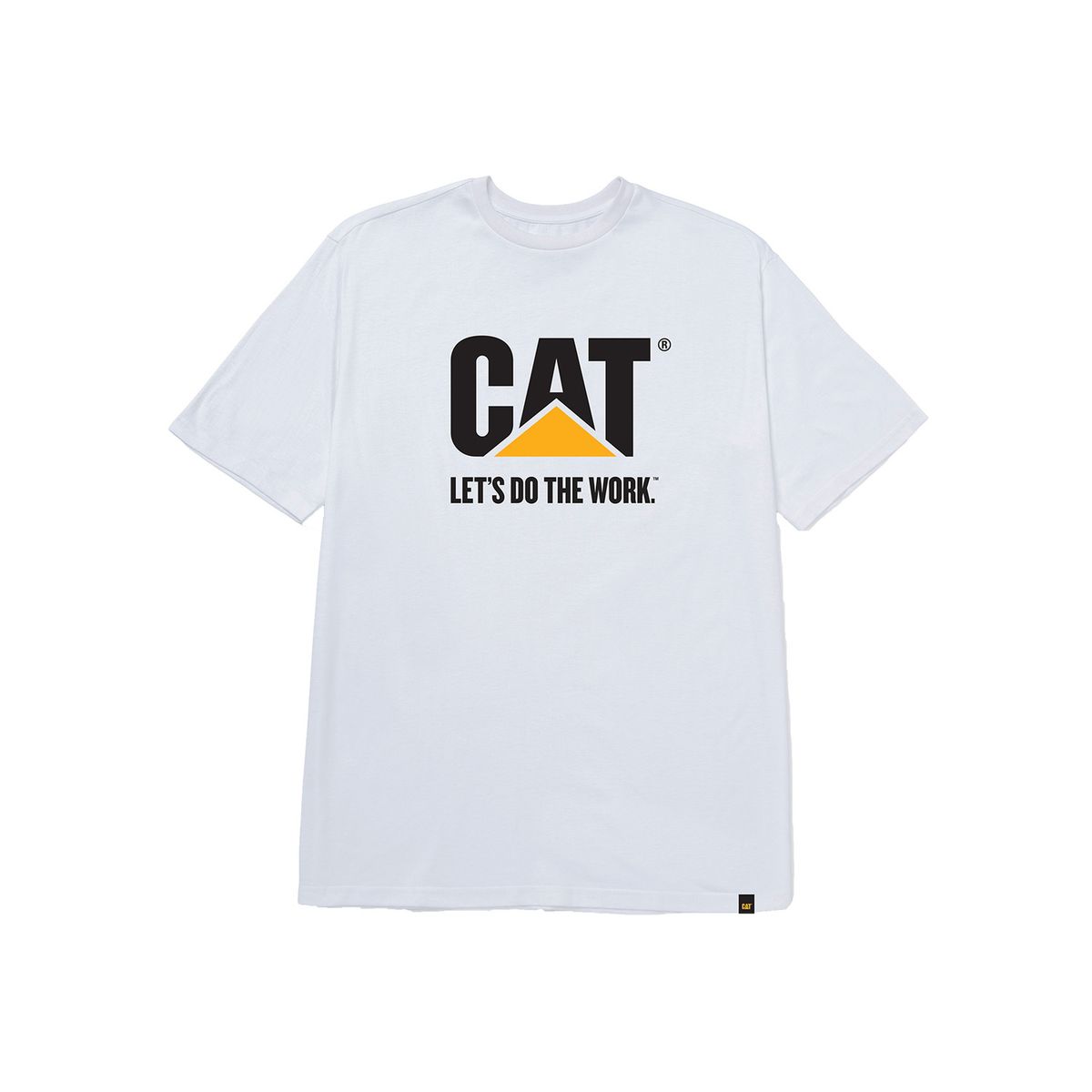 CAT - Polera Manga Corta Hombre Diseño Do The Work Blanco CAT