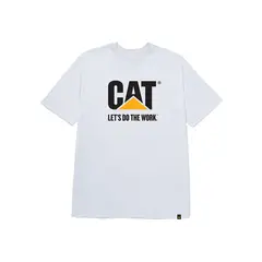 CAT - Polera Manga Corta Hombre Diseño Do The Work Blanco